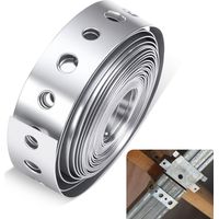 1 Roll 10ft Galvanised Steel Band Metal Fixing Strap with Perforated Holes, Builders Heavy Duty Strip for Fence Solar Panel Brackets Fixing Banding Ties Pipe Support Hanging Corrosion Resistant