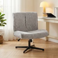 Drehbarer Akzentstuhl, Samtgepolsterter Lounge-Sessel mit Höhenverstellung für Wohnzimmer, Büro, Grau