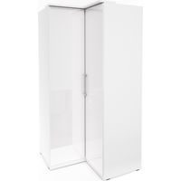 Armoire d'angle pour dressing collection MODULO coloris blanc avec LED incluses.