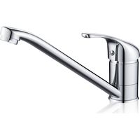 Single Handle Kitchen Faucet, 360° Swivel Kitchen Sink Faucet Brass Kitchen Sink Faucet Hot and Cold Kitchen Sink Faucet with G3/8'' Hose Connections, Chrome - RWSingle basin faucet