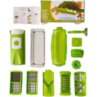Accessoires cuisine et cuisson,Genius Nicer Dicer Smart (12 pcs.) en vert - coupe-légumes pour cubes, bâtonnets, tranches, lanières et quartiers - coupe-salade mandoline trancheuse à concombr