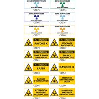 Panneau Signalisation produits dangereux risque ionisant - C0453 - 350 x 125 mm