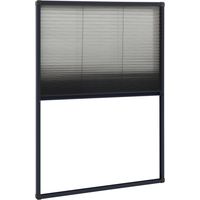 Moustiquaire plissée pour fenêtre Aluminium Anthracite 80x120cm