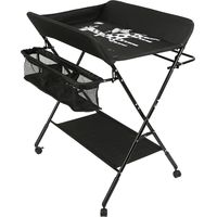 Yongqing – Table à langer bébé pliante avec panier de rangement – Structure en fer – Hauteur ajustable 82-87cm – Tissu Oxford imperméable