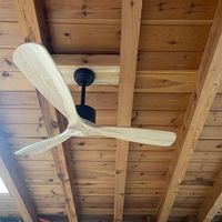 Ventilateur de plafond avec moteur CC 35 W et 3 pales en bois clair