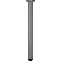 Pied de table télescopique en aluminium Zoom - diamètre 50 mm - hauteur 730 à 1100 mm - fixation platine - finition gris - Interges