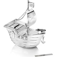 Salvadanaio per bambini, argento, elegante, ideale come regalo, a forma di nave pirata Dimensioni: 66x135x150 mm Codice articolo: ZV6179261