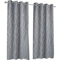 Set di 2 tende termiche grigio antracite a motivo curvo 140x240 cm