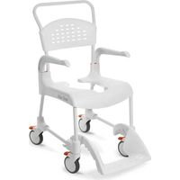 Etac Clean Toiletten- und Duschrollstuhl, Sitzbreite/-höhe 48 x 49 cm – (4 Bremsen), Farbe Lagunagrün