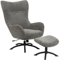 Talgarth Fauteuil relax avec tabouret, anthracite.