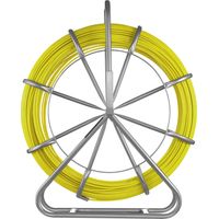 Mophorn Aiguille Électricien avec Support 152 m, Tire-Fils Électrique en Fibre de Verre 6,3 mm, Outil de Tirage de Câbles pour Murs et Conduits Électriques,Verrouillage et Propriétés Non Conductrices