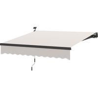 Toldo rétractable manuel LED solaires inclinaison ajustable 45-90° UPF50+ extérieur 3x2,5 m crème