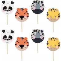 Décorations pour gâteaux muffins ANIMAUX 8cm, 8 pièces.
