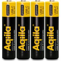 Aqiila - USB-C Rechargeable Battery - Size AAA - 600 mAh - 4 pack