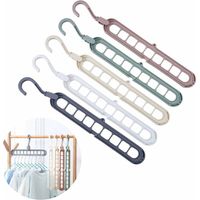 Platzsparender Kleiderbügel, 5-teiliger Mehrfach-Kleiderbügel-Organizer, magischer Kleiderbügel, Kleiderbügelhalter für den Kleiderschrank