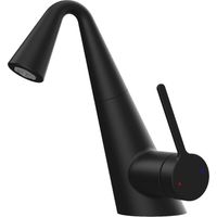 Robinetterie de salle de bains à bec rétractable pour lavabo, avec eau chaude et froide, à usage domestique-NOIRE