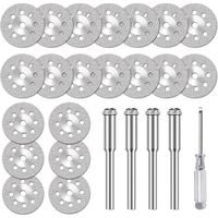 Set mit 20 Diamanttrennscheiben (22 mm), 4 x 3 mm Dornen und 1 Schraubendreher zum Schneiden harter Materialien