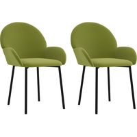 Sillas de comedor 2 unidades terciopelo verde claro vidaXL