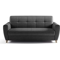 Canapé convertible express 3 places SKY - Tissu Anthracite - 192 x 100 x 88 cm