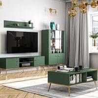 Wohnwand grün FASANO-131, modern, 4-teilig mit Couchtisch
