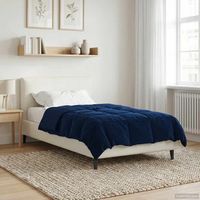 Winterbettdecke Gepolstert Dunkelblau 135 x 200 cm Mikrofaser