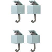 4Pcs Creative Adhesive Coat Cat Hook, Blue Cute Cat Key Holder for Wall, Plastic Home Storage Hooks