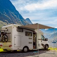 Tendalino da Tetto Auto Laterale e Impermeabile con Altezza Regolabile, 2.5x1.6m, Cachi