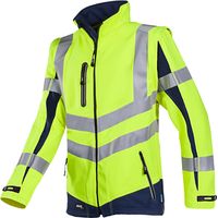 Sioen SIOEN Warnschutz Softshelljacke Malden mit abnehmbaren Ärmeln Gr. S leuchtgelb/marine