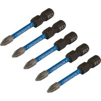 Draper PZ1X50MM Impact Screwdriver Bits Set – 5-Piece PZ-Type, 1/4" Hex Shank