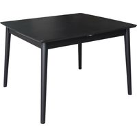 Lina rectangular extendable dining table in rubberwood and black oak veneer 4 to 6 seats – 110/140 x 100 x 75 cm
