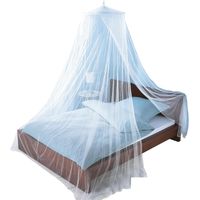 Moustiquaire, Auvent de lit pour lits jumeaux à king size, élégant dôme en filet pour lits jumeaux à king size, Diamètre du dôme : 60cm, Bleu Clair