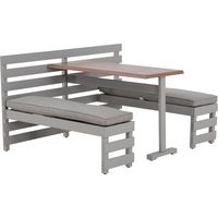 Table à manger de jardin en acier LAGOS - 126 cm x 157 cm, gris