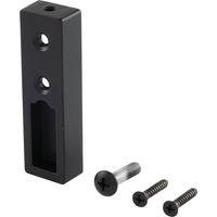 Schrankrohrlager Endstück Ninos, Zamak schwarz matt lackiert - für Schrankrohr, inkl. Schrauben, Höhe 78mm, Breite 23mm, Tiefe 14mm