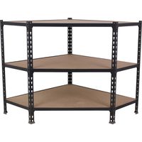 SIMONCLICK étagère en métal sans vis avec 3 étagères (90x90x50cm) ANTHRACITE ET BOIS