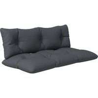 Set 2 Pezzi Cuscini da Giardino per Divani e Pallet in Poliestere con Imbottitura Spessa, Grigio Carbone