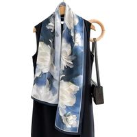 Foulard long 100 % soie de mûrier pure, foulard tendance, châle en soie naturelle pour femme H18