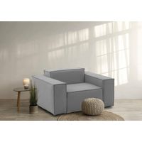Talamo Italia Sillón Cristiana, Sillón, 100% Made in Italy, Sillón relax en tela tapizada, 160x95h70cm, Gris, con embalaje reforzado