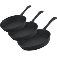 BBQ-Toro Gusseisen Brat und Steak Pfannen Set Ø 16 cm, Ø 20 cm, Ø 24 cm