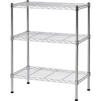 Scaffale in metallo cromato 3 ripiani 60x35x76 cm