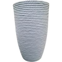 Vaso alto 70cm tronco conico Bomcord Pv Bali effetto corda in resina Telcom - Colore: Smoke