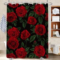 Rideau de bain imprimé polyester 180x180 avec anneaux rideau imperméable pour loft industriel