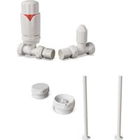 Derry Bold - Thermostatic Radiator Valve & Installation Kit - White Straight 15mm