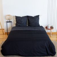 Housse de couette réversible 100% coton 52 fils + 2 taies d'oreiller