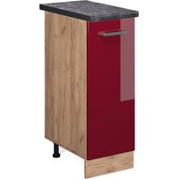 Armario de farmacia R-Line, Rojo Burdeos alto brillo, 30 cm , ET Antracita, Vicco