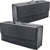 Kofferbakorganizer×2, kofferbakorganizer opslag met deksel, opvouwbare antislip opbergtas voor auto-gereedschap en interieur declutter, geschikt voor alle voertuigen