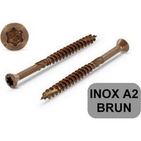 200 vis terrasse inox A2 brunie tête réduite décorative Torx TX25 autoforeuse 5 x 60 mm
