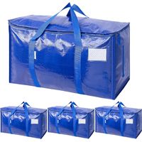 4 Pièces Grands Sacs De Déménagement Avec Fermeture Éclair Robuste Et Poignées De Transport — Sacs De Rangement Solides Pour Vêtements (69 X 35 X 38 Cm)