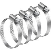 4 Pièces 40-60mm Collier de Serrage Réglable, Collier de Serrage Inox 304 Collier Serrage Métallique pour la Plomberie, Piscine, l'Automobile et les Applications Mécaniques