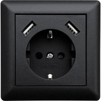ledmaxx Enchufe empotrable USB negro 16 A 230 V