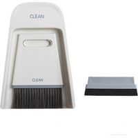 Ensemble de pelle à poussière de balai, balais de poussière Table de bureau Mini balai de nettoyage de pelle à poussière brosse de nettoyage essuyage outils de nettoyage(Gris Blanc)